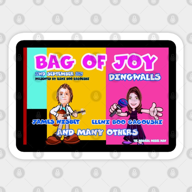 Bag of Joy Boo and James Nisbet Sticker by EnceladusWaters